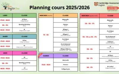 Planning cours 2025-2026